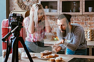 Family cooking vlogging hobby bakery camera tripod photo