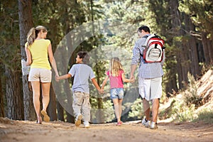 Family on country walk