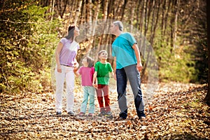 Family in countryside