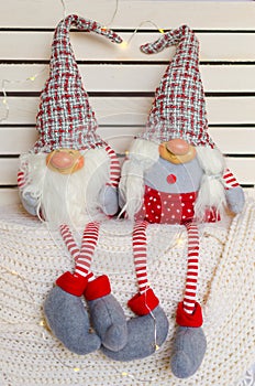 Family of cute Christmas gnomes photo