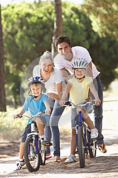Family On Cycle Ride Together
