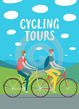 Family cycling tours poster.