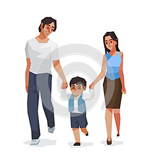 Family,Dad son and, Mom, Vector illustration.