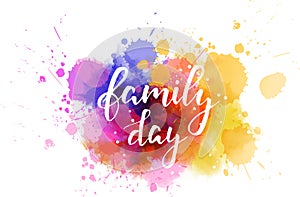 Family day holiday watercolor splash