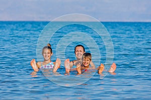 Family At The Dead Sea, Israel.