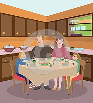 Family Dining In The Kitchen