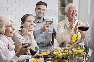 Family at the dinner table