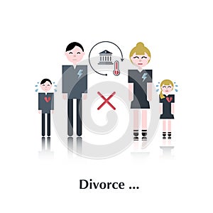 Family in divorce.