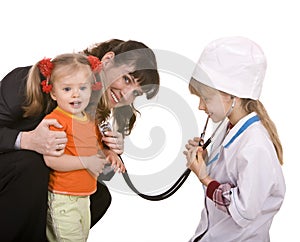 Family doctor and little girl.