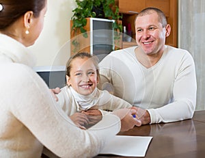 Family with documents