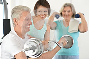 Family doing exercises