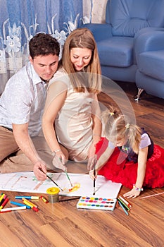 Family draw on a floor