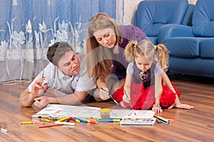 Family draw on a floor