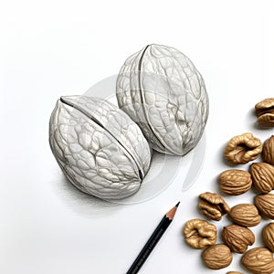 Family Drawing A Walnut: Pencil Art With Hidden Details