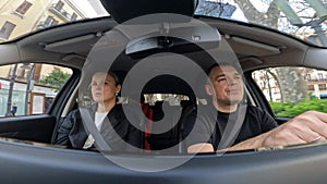 Family driving on car car