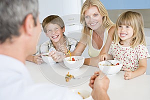 Family Eating A meal,mealtime Together