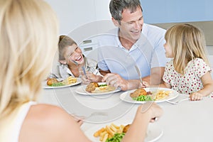 Family Eating A meal, mealtime Together