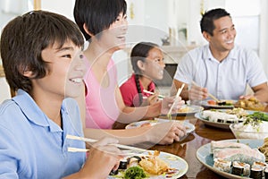 Family Eating A meal,mealtime Together