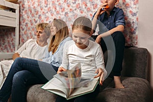 Family Engaged in Storytime at Home