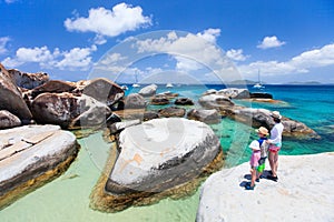 Family enjoying beach view