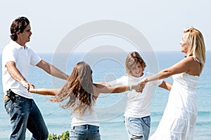 Family enjoying beautiful day