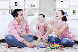 Family enjoying leisure time at home