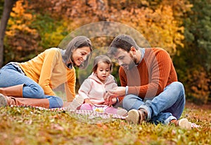 Family enjoying life together outside