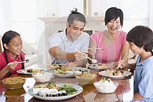 Family Enjoying meal, mealtime Together