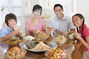 Family Enjoying meal, mealtime Together