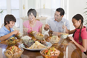 Family Enjoying meal, mealtime Together