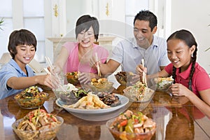 Family Enjoying meal, mealtime Together