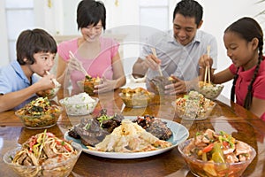 Family Enjoying meal, mealtime Together