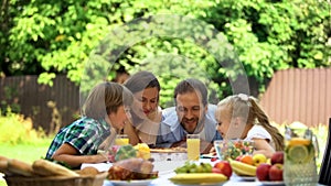Family enjoying smell of fragrant pizza, italian cuisine, food delivery service photo