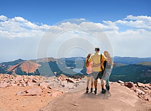 Family enjoying time together on hiking trip.