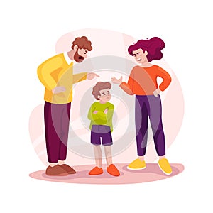 Family fight isolated cartoon vector illustration. photo