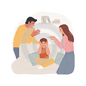 Family fight isolated cartoon vector illustrations.