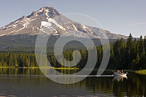 Family Fishermen Boaters Mt Hood Trillium lake