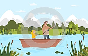 Family fishing concept