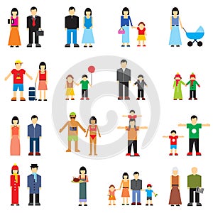 Family flat icons