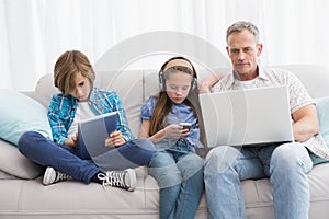 Family focus on wireless technology