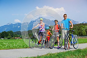 Family Of Four Cycling photo