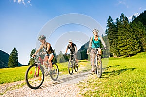 Family Of Four Cycling