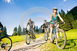 Family Of Four Cycling