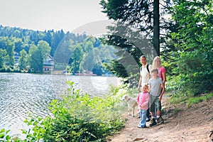 Family Of Four Hiking