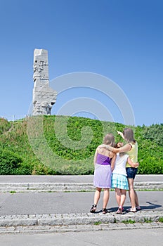 Family in front of Westerplatte monument