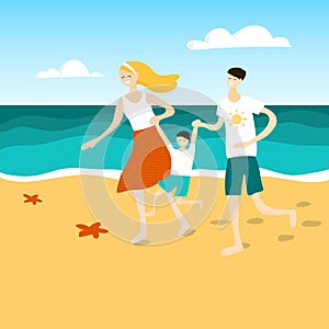 Family fun at the beach. Family having fun at the beach.