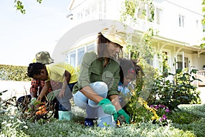 Family gardening together