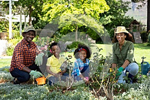 Family gardening together