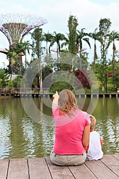 Family in gardens by the bay