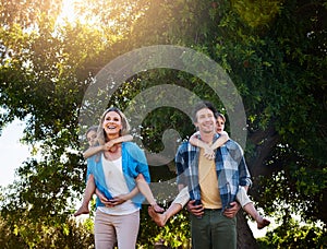 Family, the greatest love of life. Shot of a happy family spending time together outdoors.